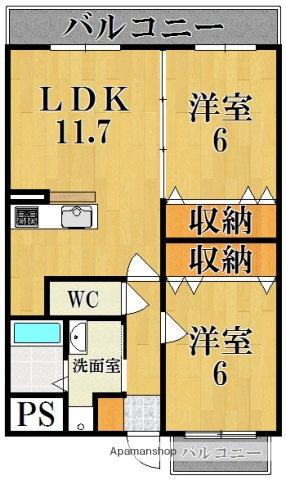 セピアコート(2LDK/3階)の間取り写真