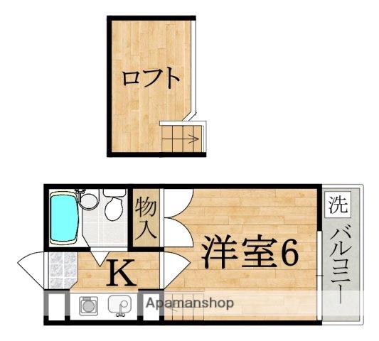 シティパレス生駒谷田町P-2(1K/2階)の間取り写真