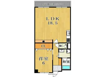 東亜シティプラザ(1LDK/6階)の間取り写真