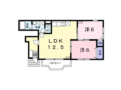 ロジュマンMTO(2LDK/1階)の間取り写真