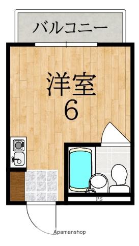 青葉ロイヤルハイツ(ワンルーム/2階)の間取り写真