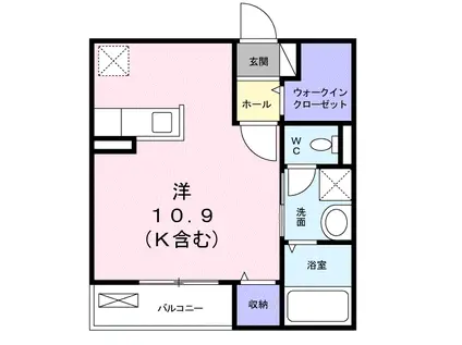 モデルノⅠ(1K/2階)の間取り写真