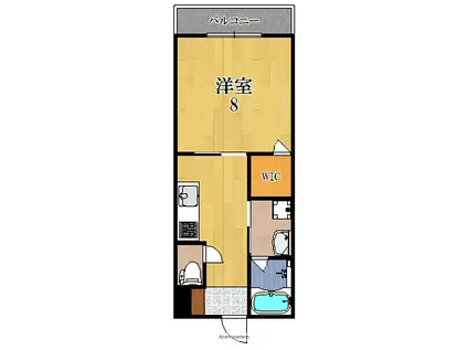 KS RESIDENCE生駒(1K/1階)の間取り写真