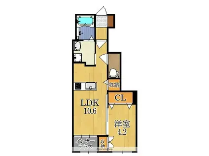 ETHOS2020(1LDK/1階)の間取り写真