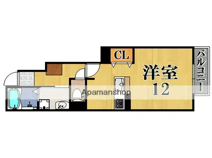 七条ヘリテージA棟(1K/1階)の間取り写真