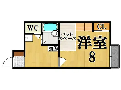 レオパレスハルサキ(1K/1階)の間取り写真