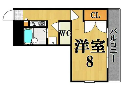 レオパレス二上(1K/1階)の間取り写真