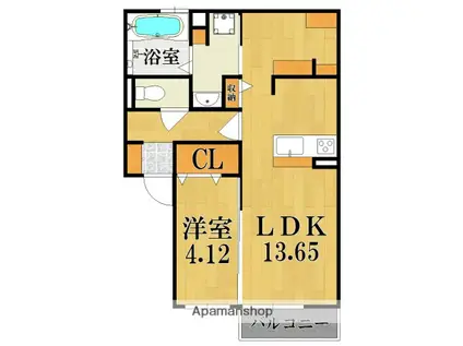 NEXUS山中(1LDK/2階)の間取り写真