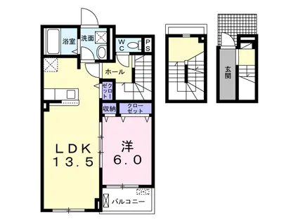 SUNNYFIELDサウス(1LDK/3階)の間取り写真