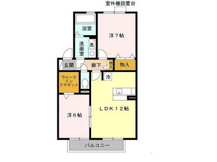 ヴェルジェⅢ(2LDK/2階)の間取り写真