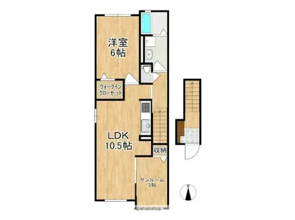 ル・ブコン(1LDK/2階)の間取り写真