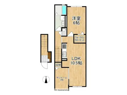 ル・ブコン(1LDK/2階)の間取り写真