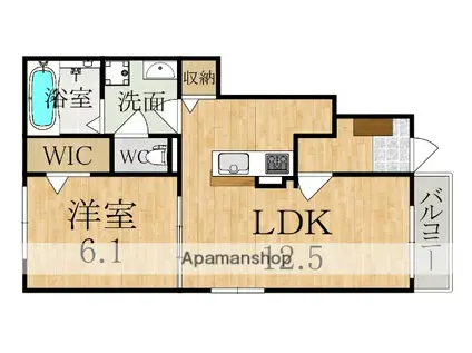 クラッシー ハウス(1LDK/1階)の間取り写真