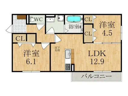 関西本線 奈良駅 徒歩11分 3階建 新築(2LDK/1階)の間取り写真