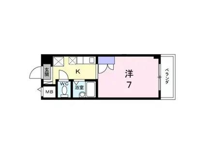 ウエスト PALACE(ワンルーム/2階)の間取り写真