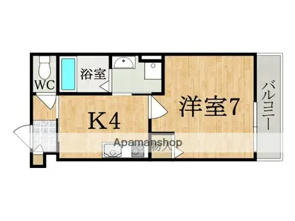 クレアール学園中(1K/2階)の間取り写真