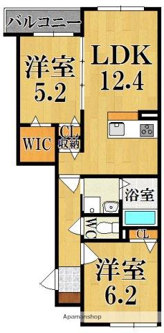 アリスティオ(2LDK/2階)の間取り写真
