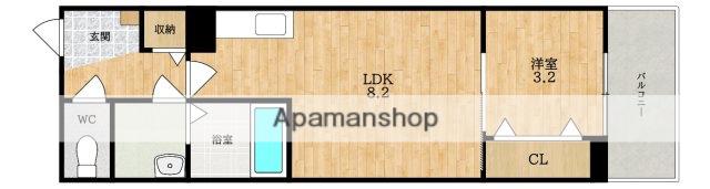 ジーメゾン郡山ネクサス(1LDK/2階)の間取り写真