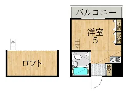 シングルモア(ワンルーム/2階)の間取り写真