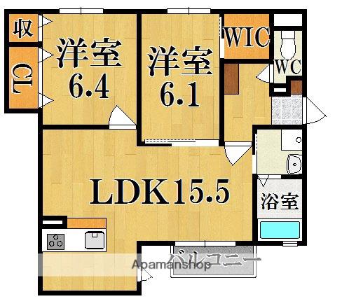 ブリーズコート(2LDK/1階)の間取り写真