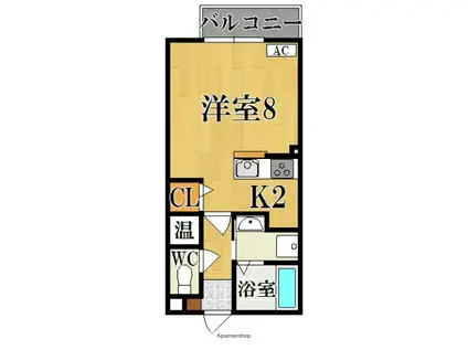 エルメゾン法隆寺(1K/1階)の間取り写真