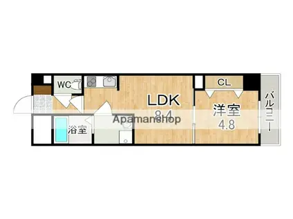 アンジュ高天(1LDK/2階)の間取り写真