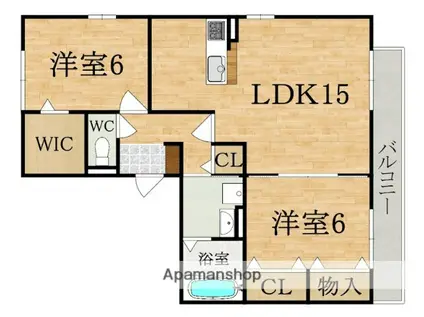 リビングタウン南生駒A棟(2LDK/3階)の間取り写真