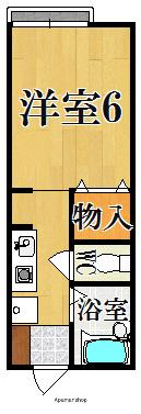 ジョイフル東生駒A棟(1K/2階)の間取り写真