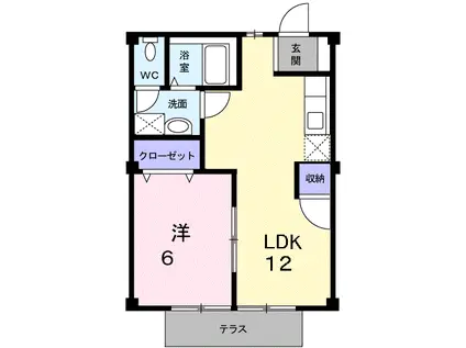 スカイパレス(1LDK/1階)の間取り写真