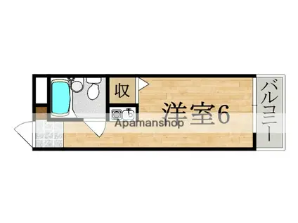 コーポ梛(ワンルーム/3階)の間取り写真