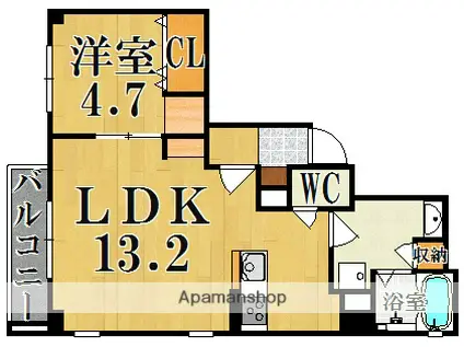 ル・ココン一番館(1LDK/4階)の間取り写真