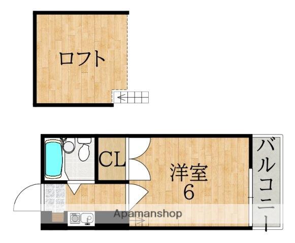 シティーパレス21富雄元町PARTⅡ(1K/2階)の間取り写真