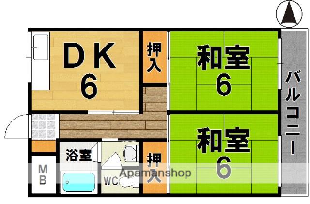 下村コーポIII(2DK/2階)の間取り写真