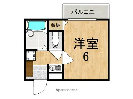 ラポールIII(1K/3階)の間取り写真