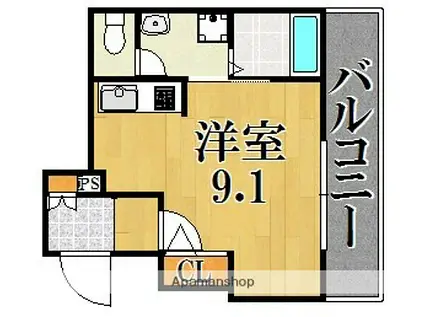 シャーメゾングランデージ(ワンルーム/3階)の間取り写真