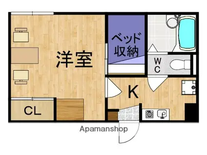 レオパレスまさご(1K/1階)の間取り写真