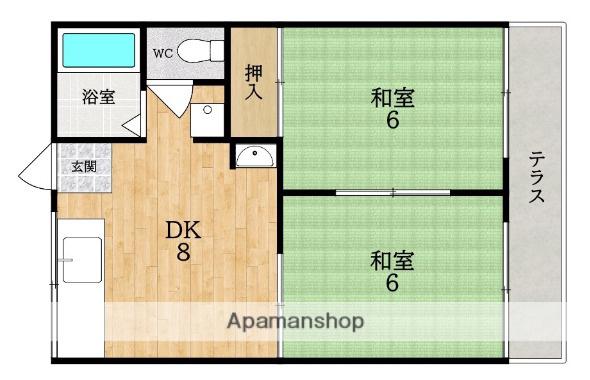 コーポ片桐(2DK/1階)の間取り写真
