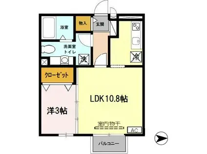 サンロイヤルⅡ(1LDK/2階)の間取り写真