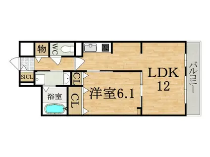 アルティザン九条(1LDK/3階)の間取り写真