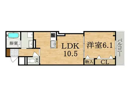 アルティザン九条(1LDK/2階)の間取り写真