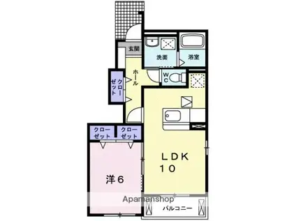 クレメントサニーⅢ(1LDK/1階)の間取り写真