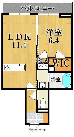 LENECRICCA西大寺2(1LDK/3階)の間取り写真