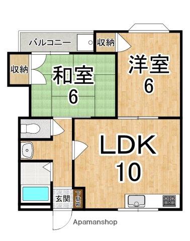 ラ・フォーレ前栽(2LDK/1階)の間取り写真
