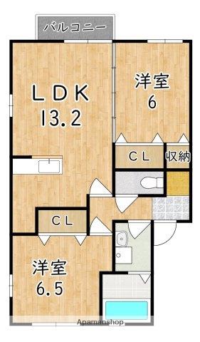 パークヒル平塚(2LDK/1階)の間取り写真