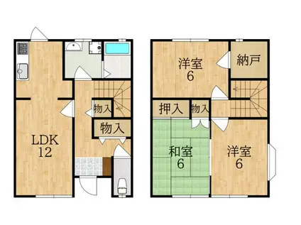フレンドリーハウス学園前(3LDK)の間取り写真