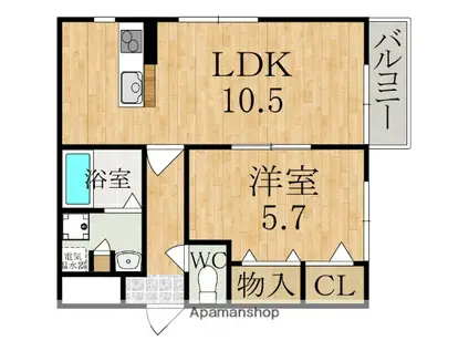 結充 IMMEUBLE(1LDK/3階)の間取り写真