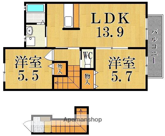 エクセルコート(2LDK/2階)の間取り写真