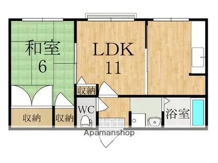 GOODHILL1999(1LDK/1階)の間取り写真