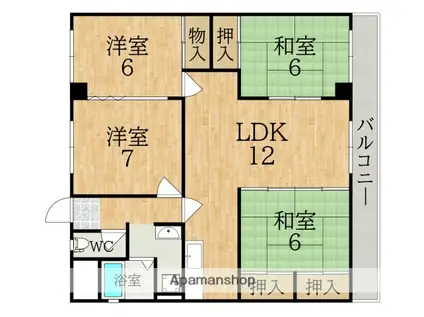 貞光ビル(4LDK/3階)の間取り写真