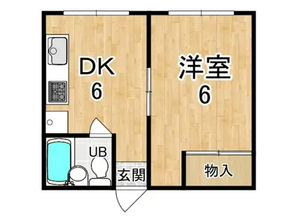NCハイツ(1DK/2階)の間取り写真